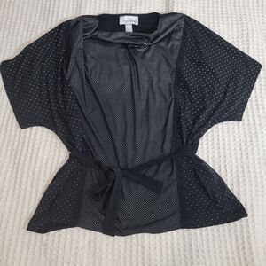 Joseph‎ Ribkoff Belted Tunic Blouse Batwing Short Sleeve Black Plus Size 18